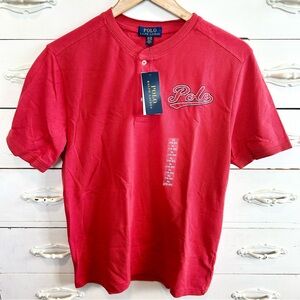 Polo Raph Lauren Shirt Henley Shirt Red Boys size XL